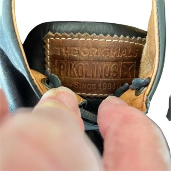 ❤️SOLD❤️ WOMENS PIKOLINOS BLACK AND BROWN LEATHER SNEAKER SZ 37 / US 6.5-7 - Picture 9 of 12